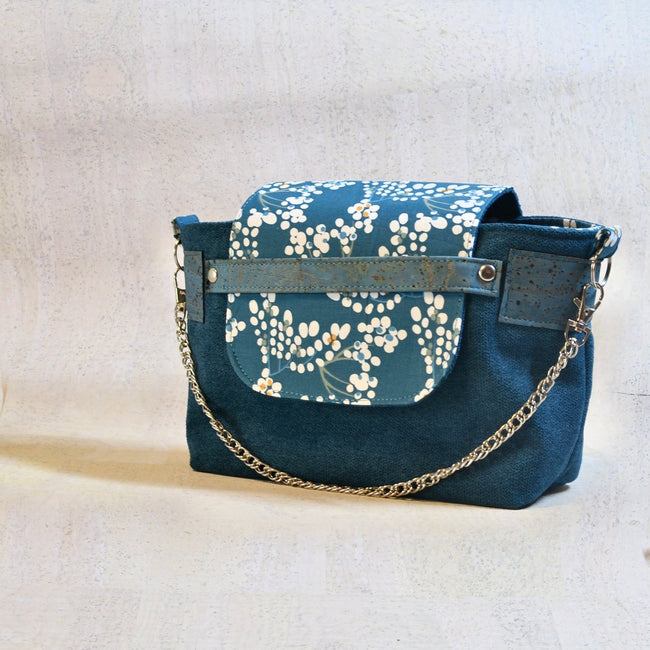 Cabas “Bouquet blanc” chaine en métal, Format S - Les jours souples