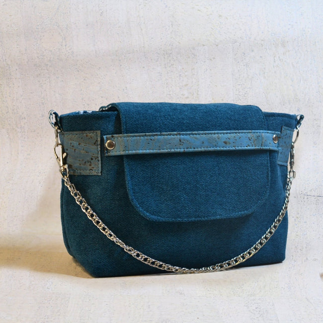 Cabas “Bouquet blanc” chaine en métal, Format S - Les jours souples