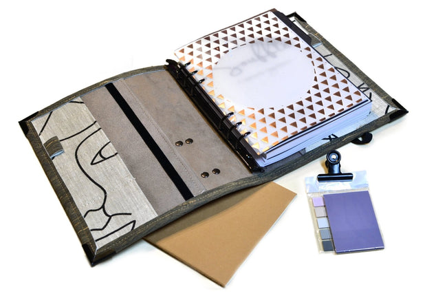 Organiseur A5 en liège Bois marbré et lignes - Agenda 2025 - Shirley Chiche planner