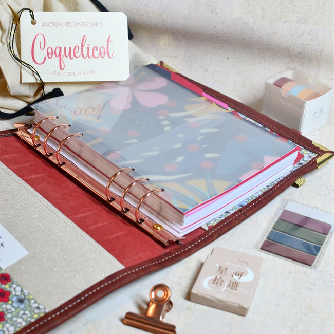 Organiseur A5 Fauve en liège - Pack agenda 2025 - Les jours souples