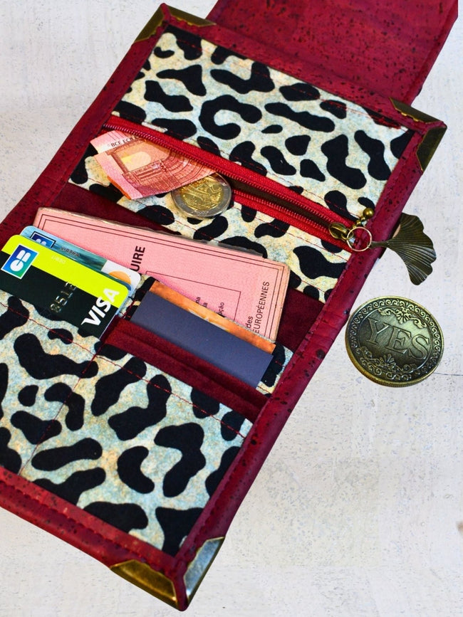 Portefeuille compact « Bordeaux Sauvage » - Les jours souples