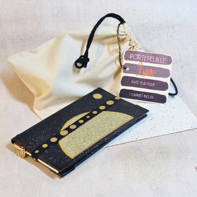 Portefeuille Lune pailleté & porte carnets - Les jours souples
