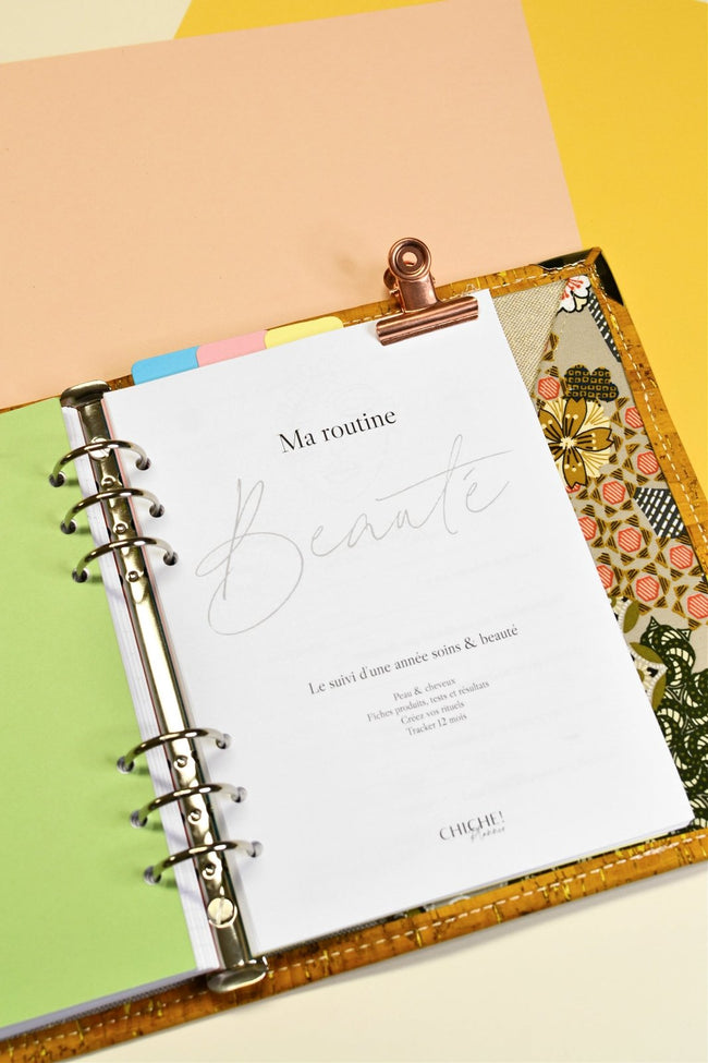 insert a5 routine beauté pour organiseur planner français, recharge routine beauté A5 pour suivre ses rituels de beauté, shirley chiche les jours souples