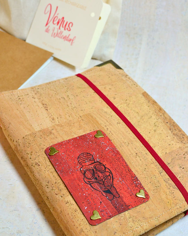 Couverture A5 en liège pour carnet, agenda, livre