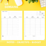 Agenda rechargeable 2026 pour femme en liège Orange brûlée + porte stylos