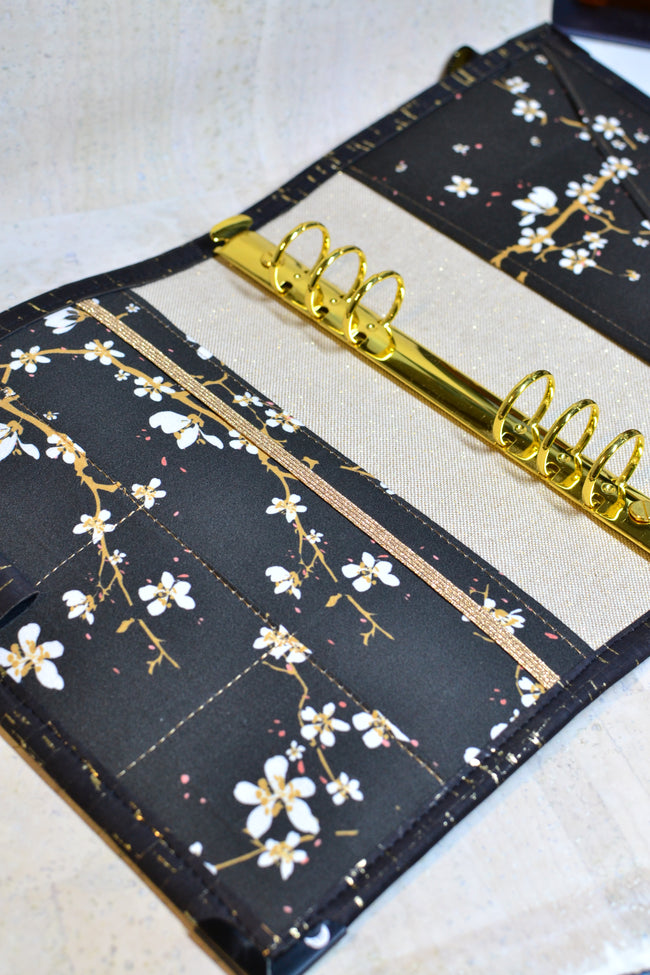Agenda rechargeable noir éclat d'or
