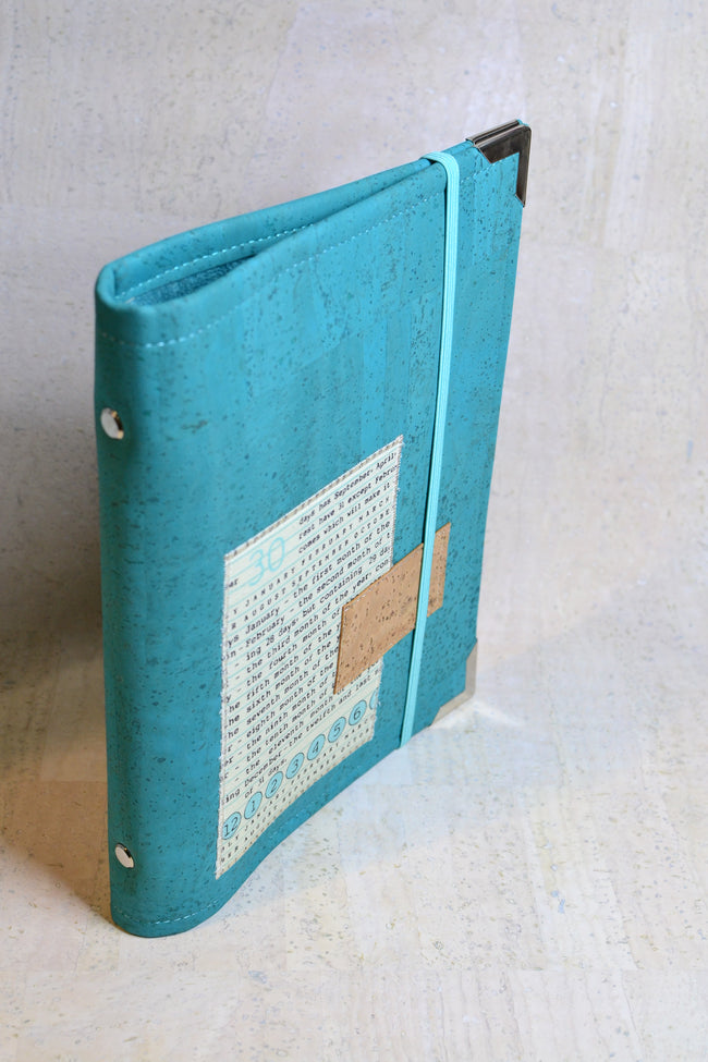 Agenda rechargeable Turquoise & lettres