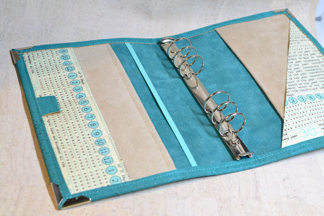 Agenda rechargeable Turquoise & lettres