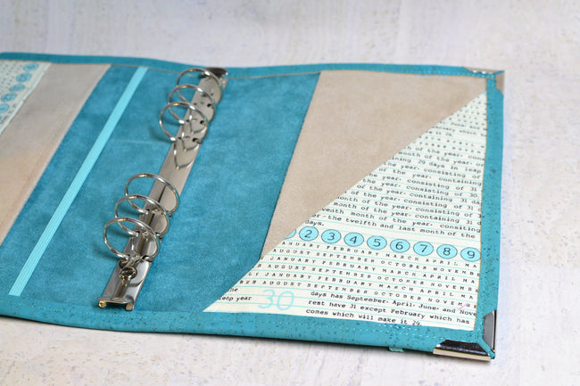 Agenda rechargeable Turquoise & lettres