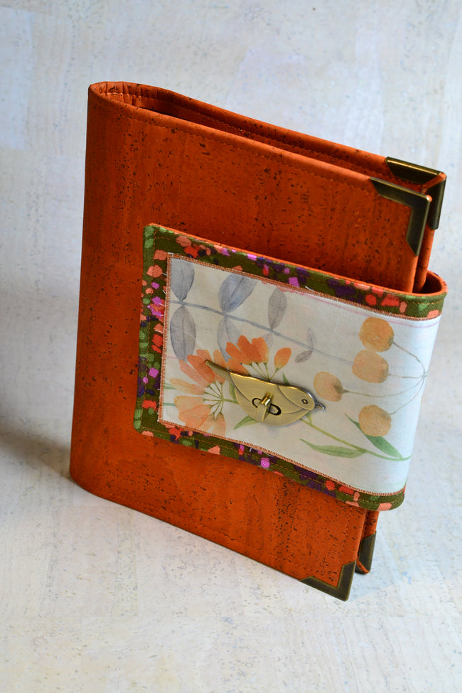 Agenda poétique orange, fermoir Oiseau