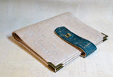 Agenda rechargeable Perle rose pale & velours pétrole
