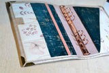Agenda rechargeable Perle rose pale & velours pétrole