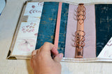 Agenda rechargeable Perle rose pale & velours pétrole