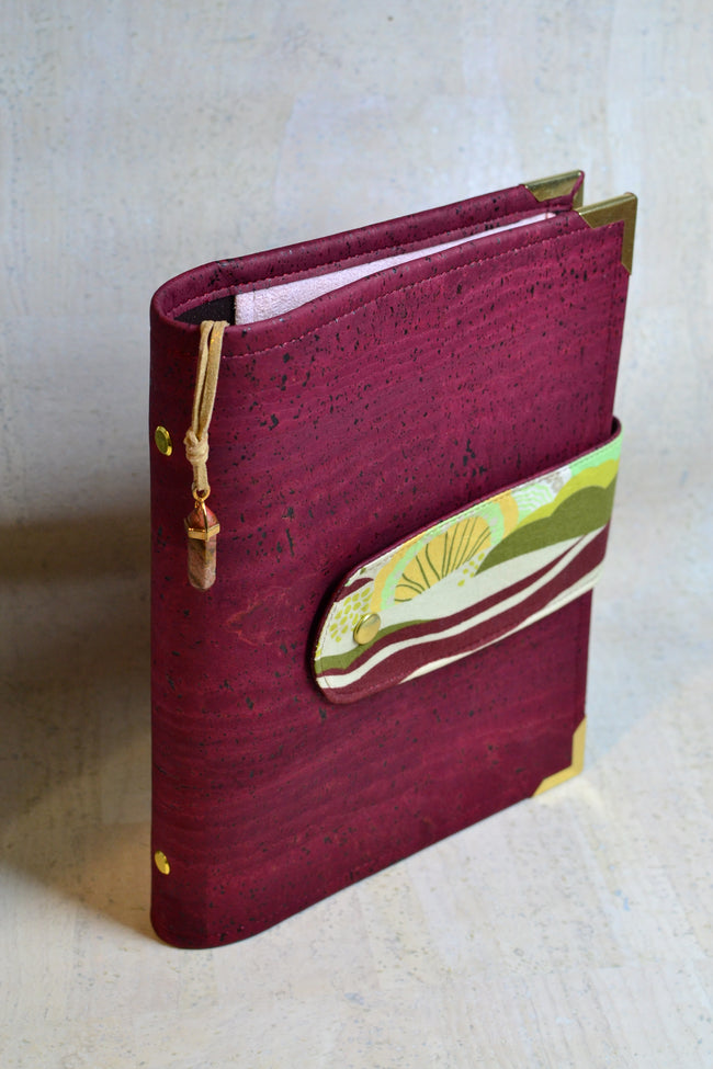 Agenda rechargeable chocolat & paysage rose