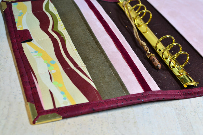 Agenda rechargeable chocolat & paysage rose