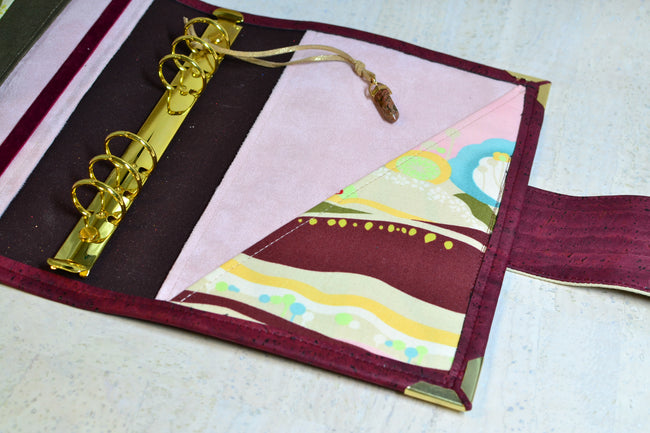 Agenda rechargeable chocolat & paysage rose