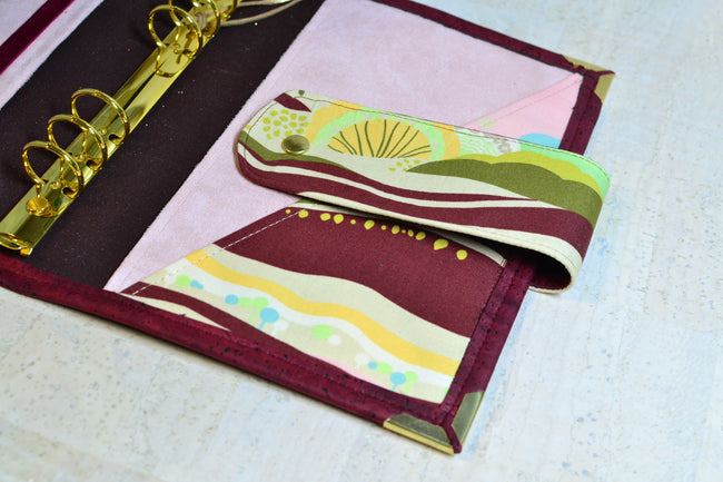 Agenda rechargeable chocolat & paysage rose