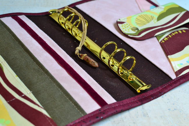 Agenda rechargeable chocolat & paysage rose