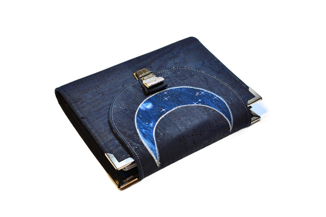 Organiseur A5 en liège bleu nuit Lune argent - Agenda 2025