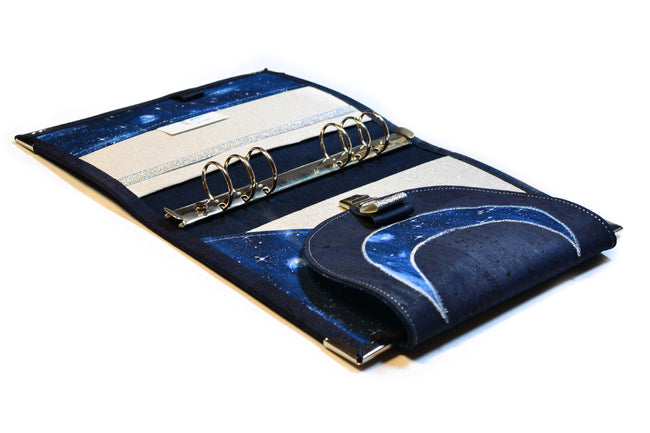 Organiseur A5 en liège bleu nuit Lune argent - Agenda 2025