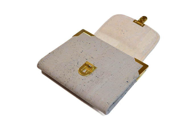 Portefeuille en liège doré et gris - Design élégant et éthique