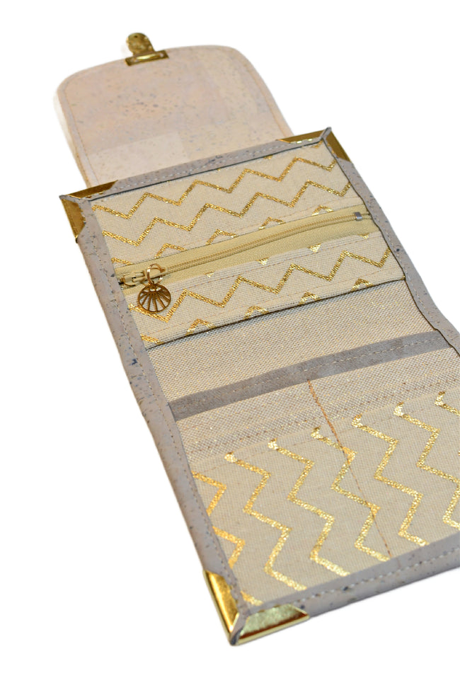 Portefeuille en liège doré et gris - Design élégant et éthique