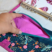 J’ai besoin de… Joie pure ! Organiseur A5 en liège rose vif – Modèle unique fait main