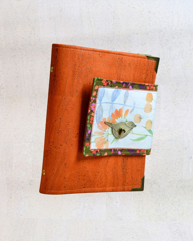 Agenda poétique orange, fermoir Oiseau