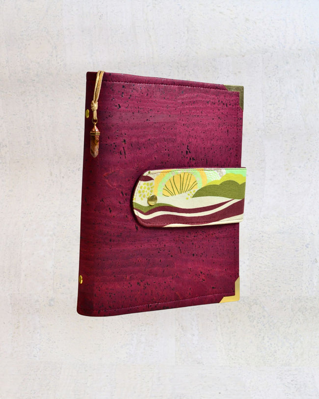 Agenda rechargeable chocolat & paysage rose
