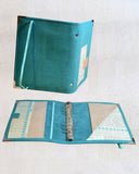 Agenda rechargeable Turquoise & lettres