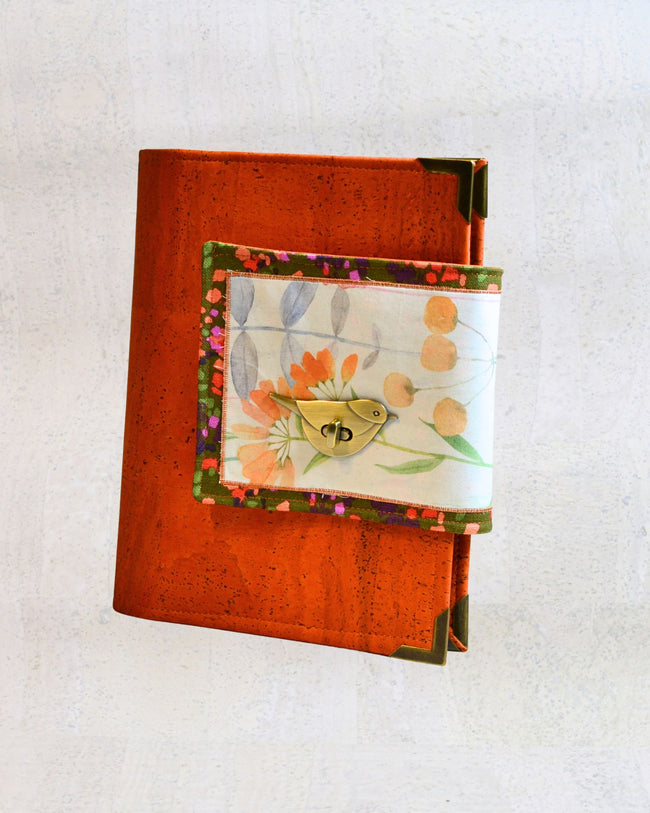 Agenda poétique orange, fermoir Oiseau
