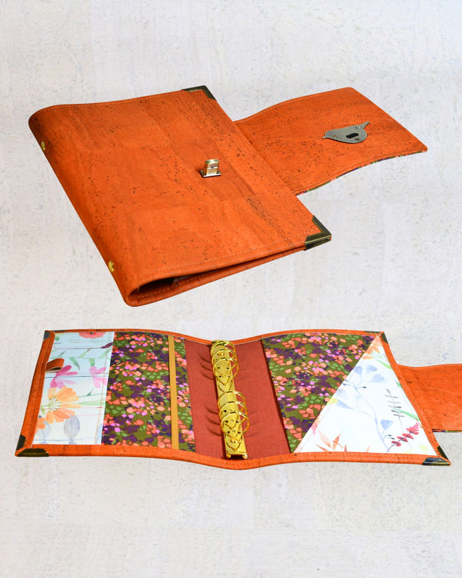 Agenda poétique orange, fermoir Oiseau