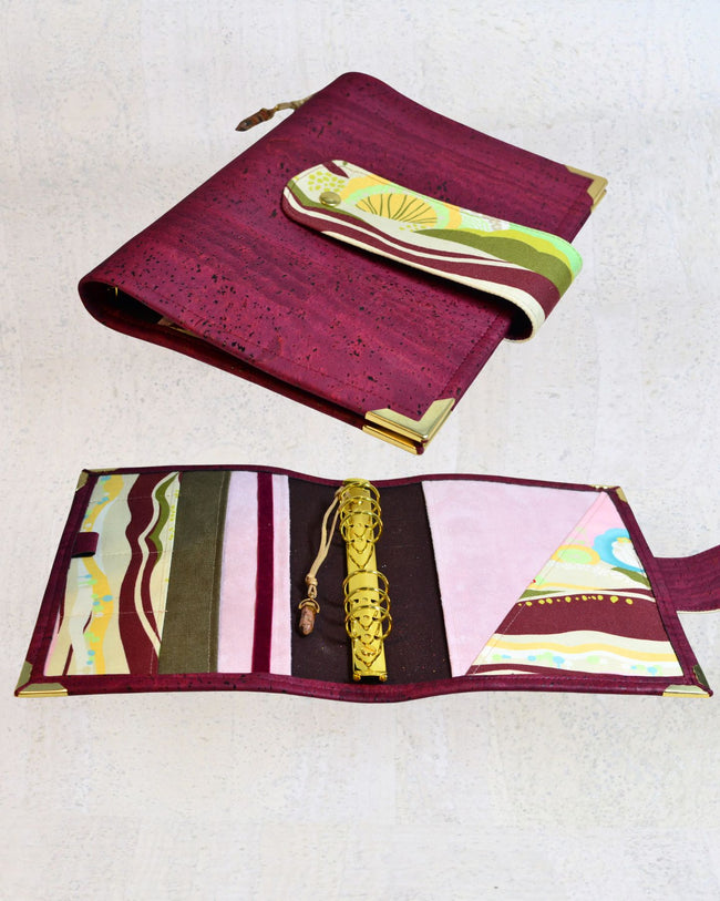 Agenda rechargeable chocolat & paysage rose