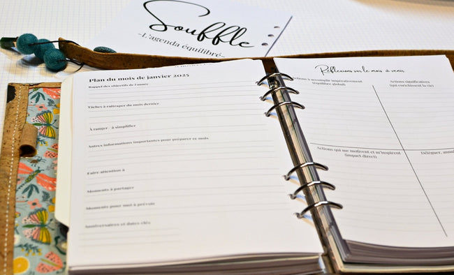 Agenda 2025 Souffle - Recharge A5 - l'hebdomadaire bien être - Shirley Chiche planner