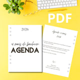 Agenda 2026 PDF à imprimer en français – Fichier numérique imprimable A5 - Les jours souples