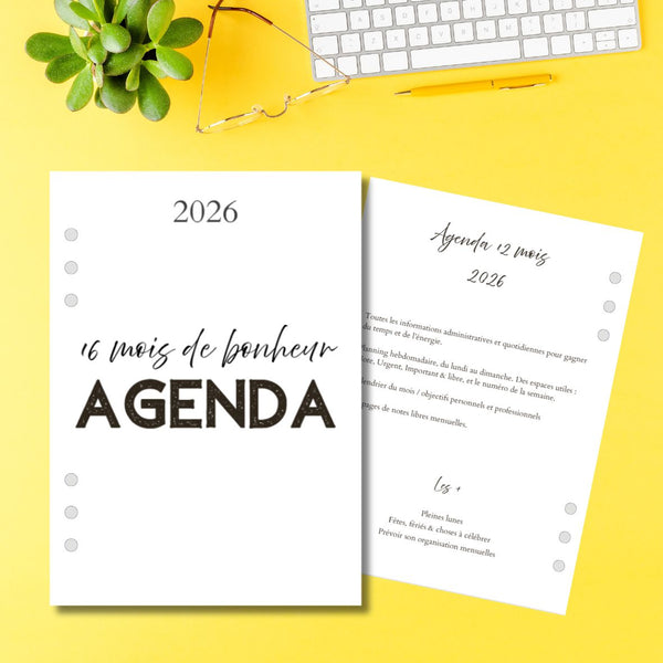agenda 2026 français pour organiseur rechargeable, espace de note et priorités - Les jours souples, shirley chiche