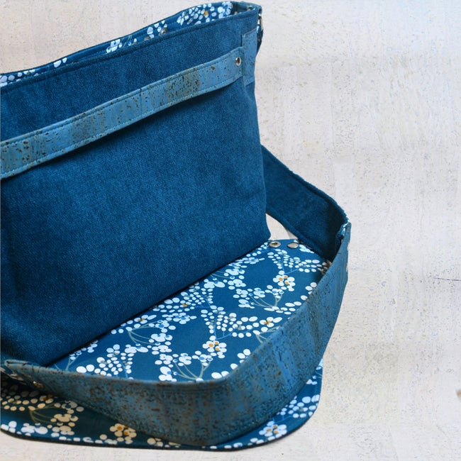 Cabas “Bouquet blanc” chaine en métal, Format L - Les jours souples