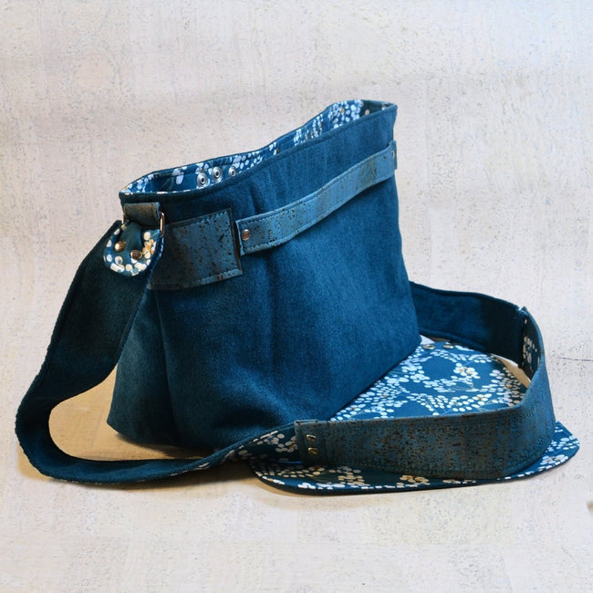 Cabas “Bouquet blanc” chaine en métal, Format L - Les jours souples