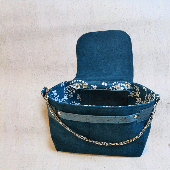 Cabas “Bouquet blanc” chaine en métal, Format S - Les jours souples