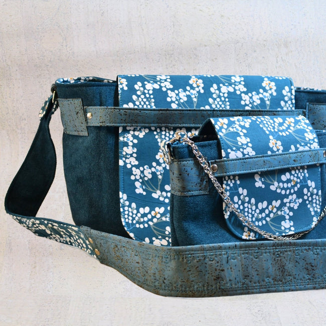 Cabas “Bouquet blanc” chaine en métal, Format S - Les jours souples