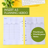 Agenda poétique orange, fermoir Oiseau