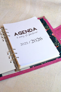 J’ai besoin de… Douceur ! Organiseur A5 en liège rose – Modèle unique fait main - Les jours souples