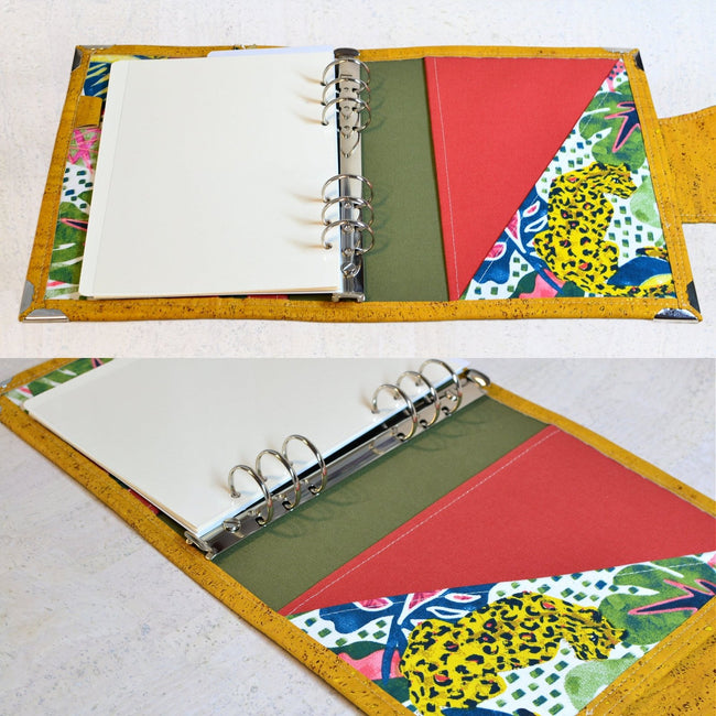 J’ai besoin de… Ressentir ! Organiseur A5 en liège jaune ocre – Modèle unique fait main - Les jours souples