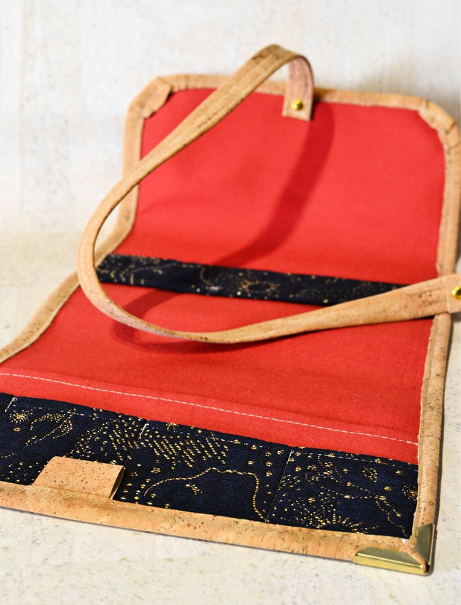 pochette pour carnet agenda livre épais format A5 en cuir de liège naturel beige - Shirley Chiche Les jours souples