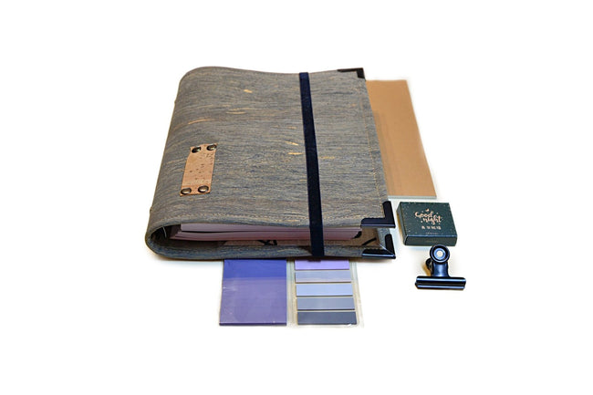 Organiseur A5 en liège Bois marbré et lignes - Agenda 2025 - Shirley Chiche planner