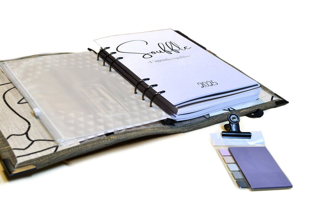 Organiseur A5 en liège Bois marbré et lignes - Agenda 2025 - Shirley Chiche planner