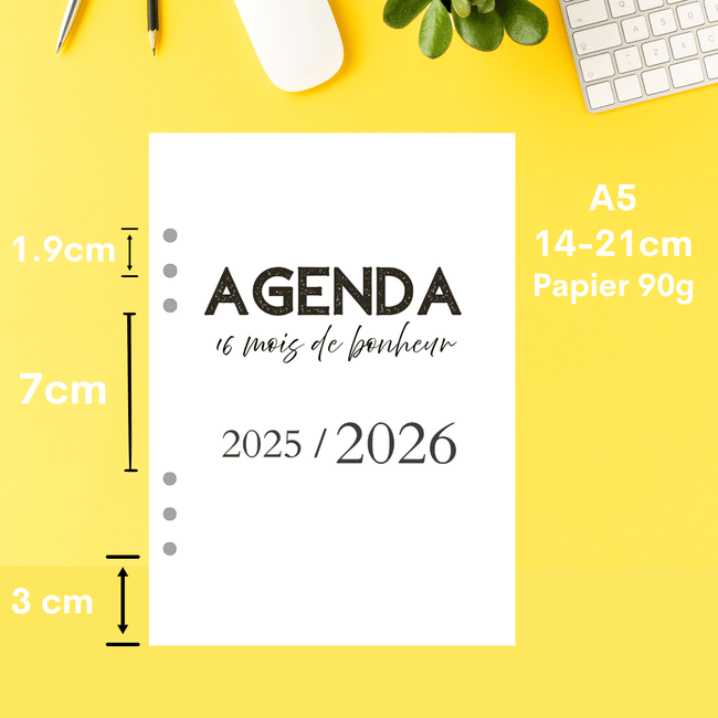 Organiseur en liège A5 Les Essentiels "Cambridge" - fiches de révision ou agenda - Les jours souples