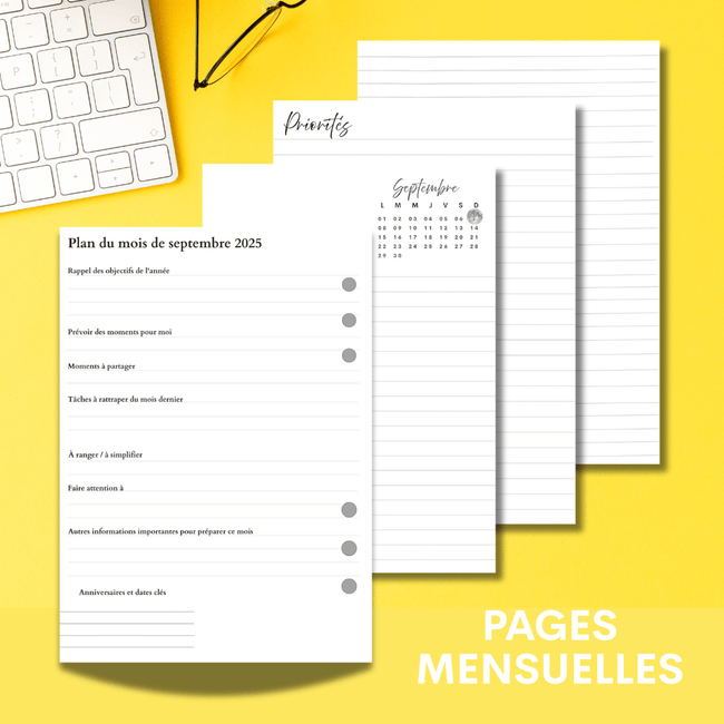 Organiseur en liège A5 Les Essentiels "Cambridge" - fiches de révision ou agenda - Les jours souples