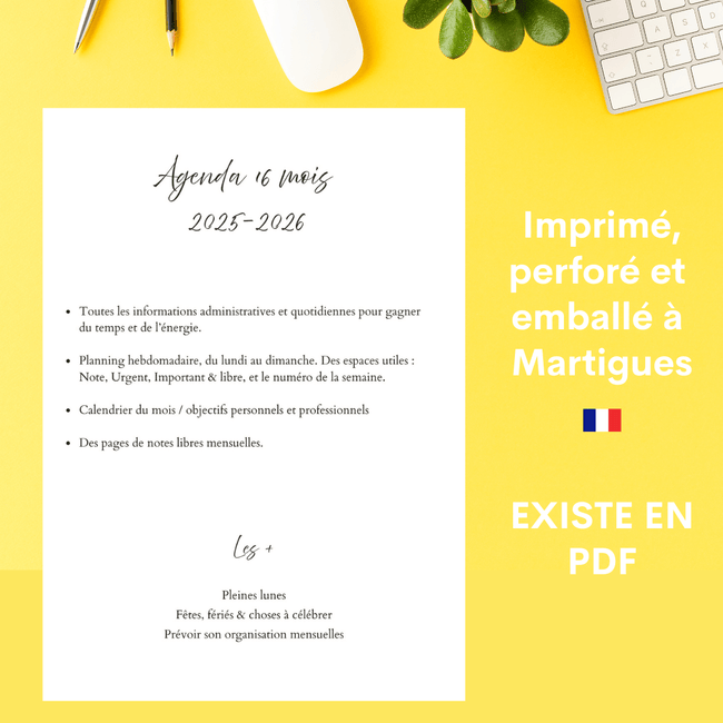 Organiseur en liège A5 Les Essentiels "Cambridge" - fiches de révision ou agenda - Les jours souples