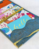 Organiseur en liège A5 pour femme en liège bleu petrole jeans, Les Essentiels "Fantaisie" pour fiches de révision ou agenda - Les jours souples